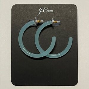 J.Crew Lucite Tube Hoop Earrings Sheer Mint NWT